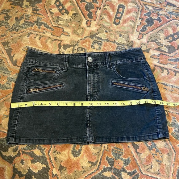 Y2K Charcoal Black Corduroy Mini Skirt - Picture 5 of 11